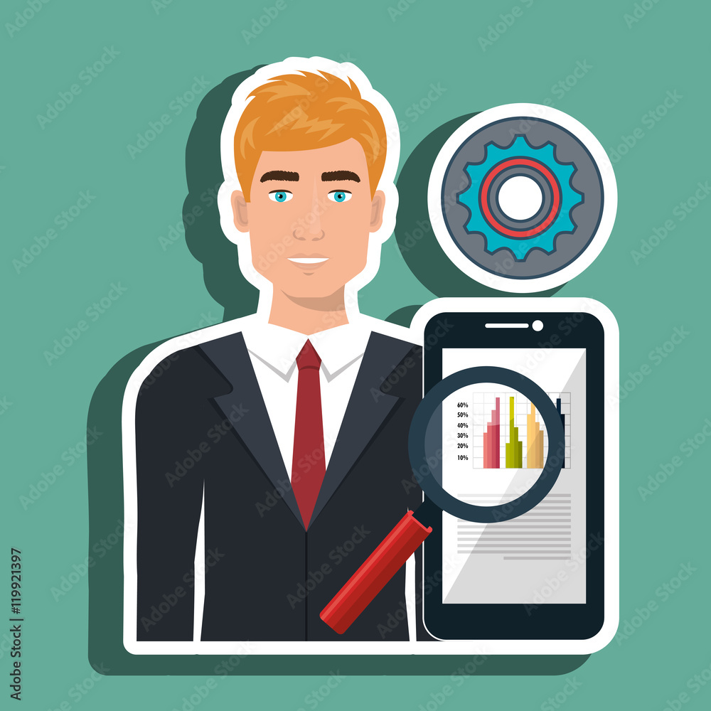 man search smartphone gear vector illustration eps 10 man search smartphone gear vector illustration eps 10