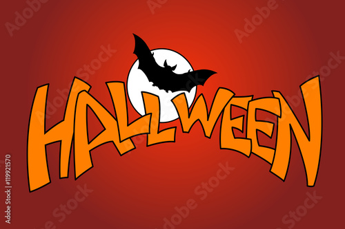 halloween bat moon