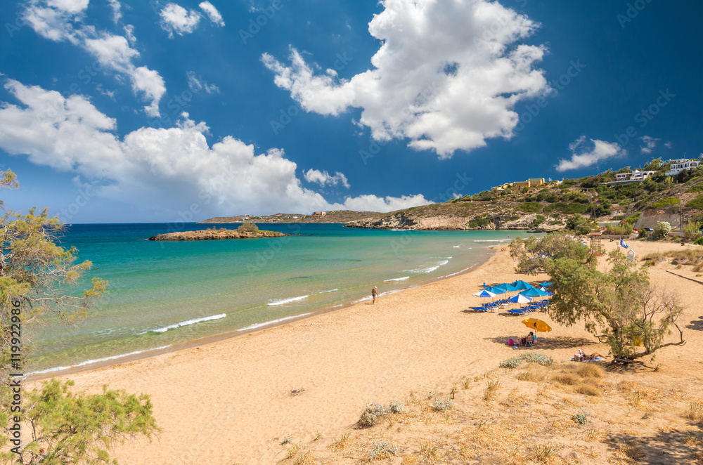 Kalathas beach, Crete Island, Greece. Kalatha is one of the best beaches in Creta