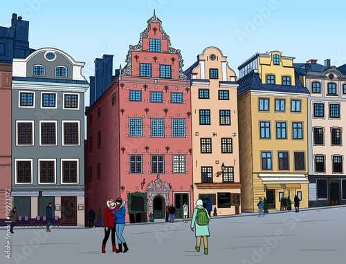 Illustration Stortorget in Stockholm