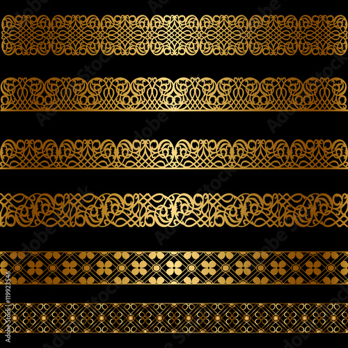 Set of gold borders
