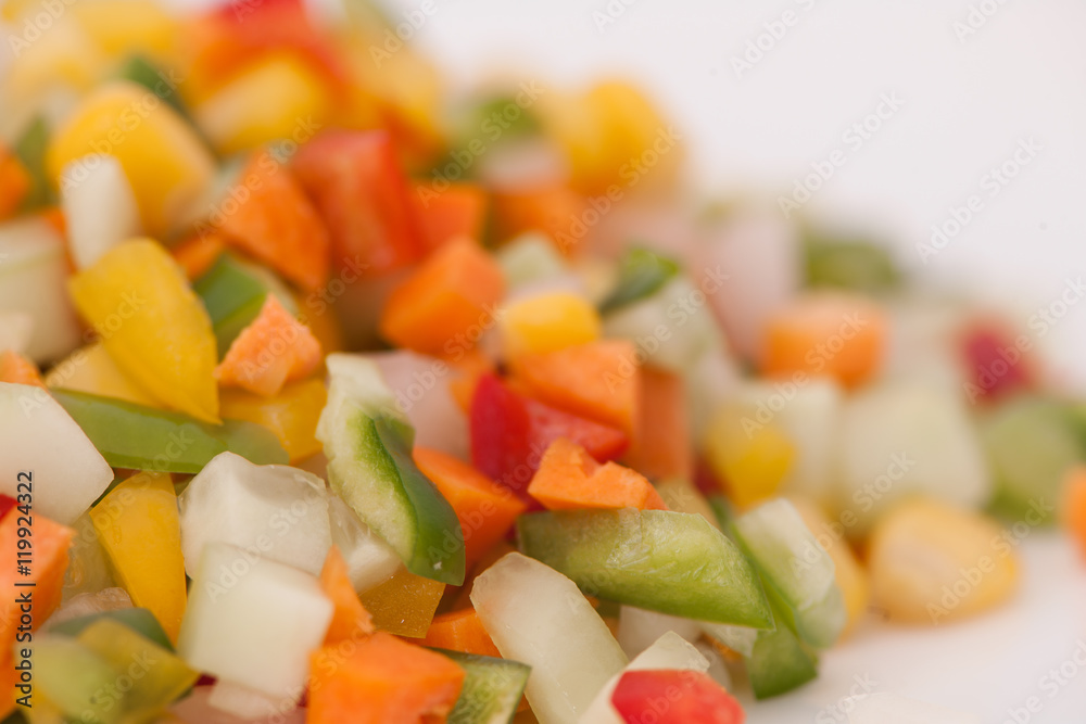 sliced vegetables close up on a light background sliced vegetables close up on a light background