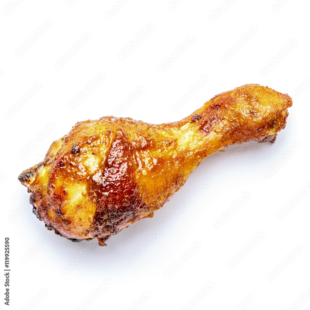 roasted chicken on white background roasted chicken on white background