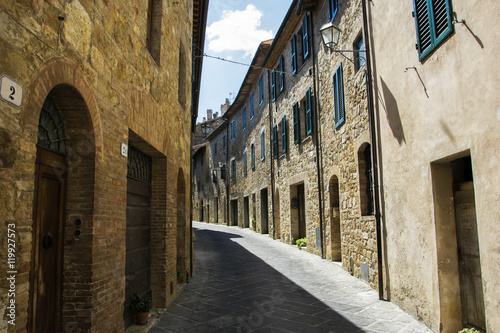 Narrow stone street in Tuscany, Italy 