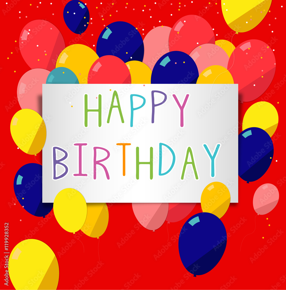 цветная поздравительная открытка с днем рождения ,Happy Birthday
