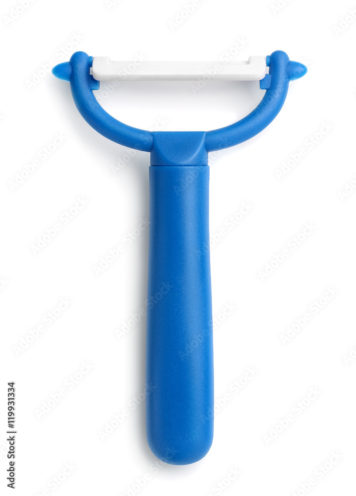 Top view of blue plastic vegetable peeler Top view of blue plastic vegetable peeler