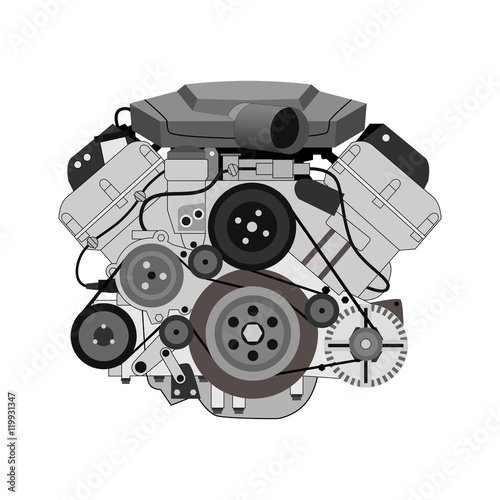 car engine vector illustration
