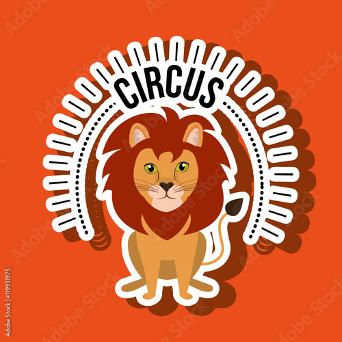 Fototapeta Naklejka Na Ścianę i Meble -  lion circus fun icon vector illustration eps10 eps 10