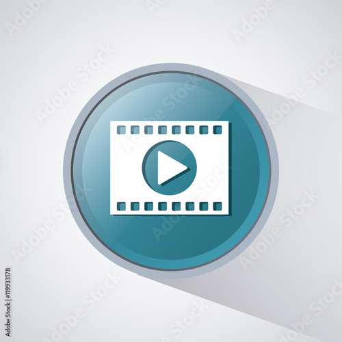Free Download film strip and play icon. Video movie cinema and media theme. Colorful design. Vector illustration - GFXLoad