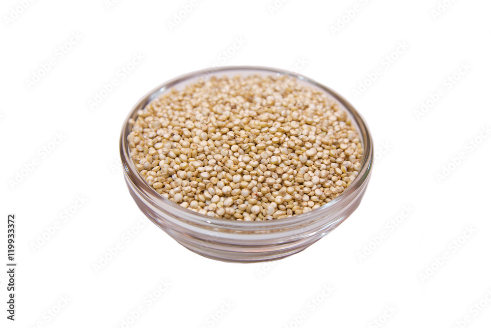 Bowl with quinoa on a white background Bowl with quinoa on a white background