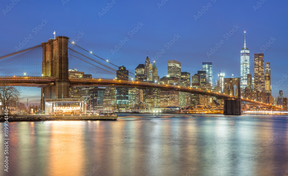 Panoramic view of  Manhattan skyline in New York City