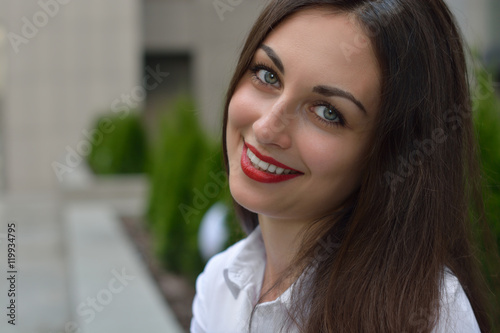 Free Download Beauty smiling business girl (teacher, student, schoolgirl) - GFXLoad