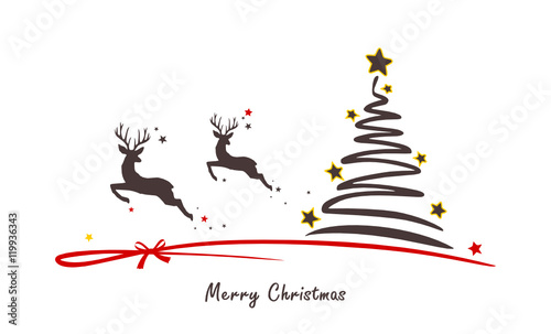 Weihnachtsbaum und Rentiere