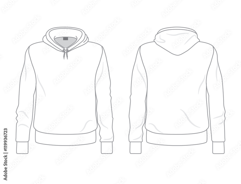 Men's hoodie template, front and back view Stock Vector | Adobe Stock
