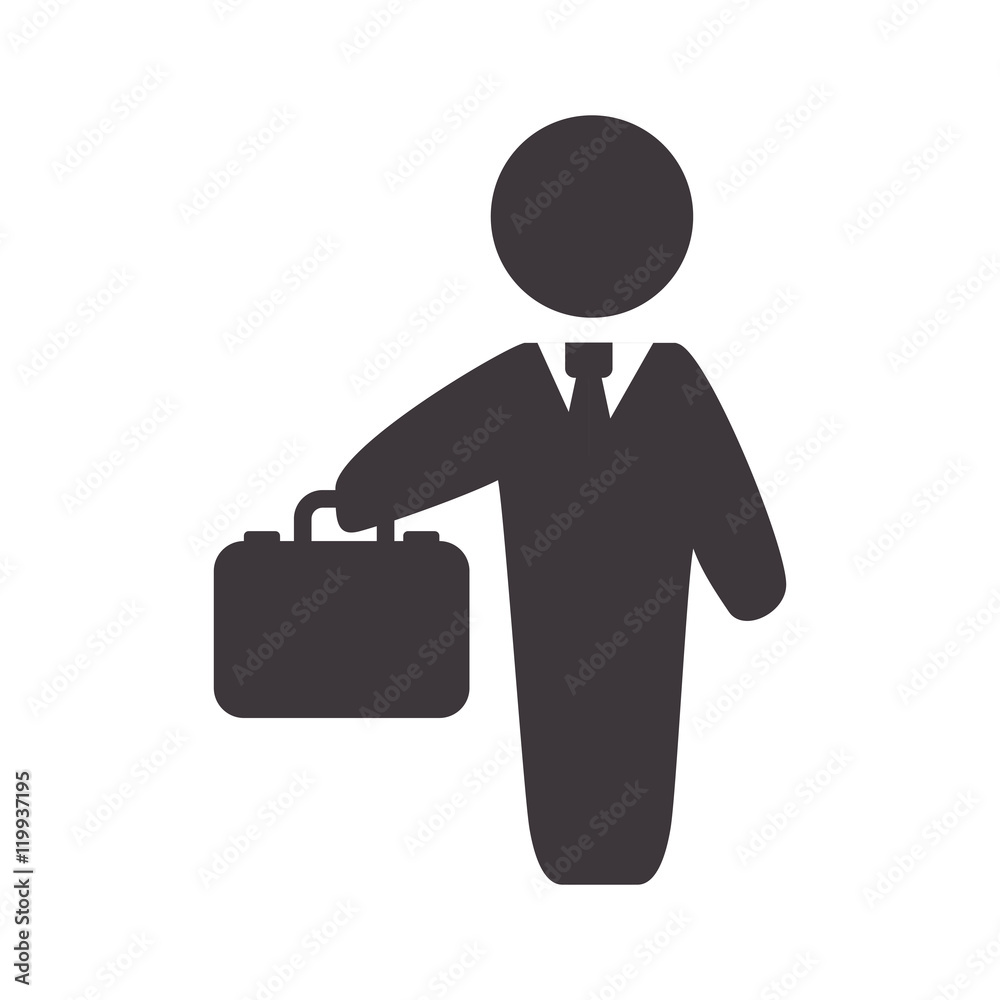 businessman suitcase pictogram necktie business financial item icon. Flat and Isolated design. Vector illustration businessman suitcase pictogram necktie business financial item icon. Flat and Isolated design. Vector illustration