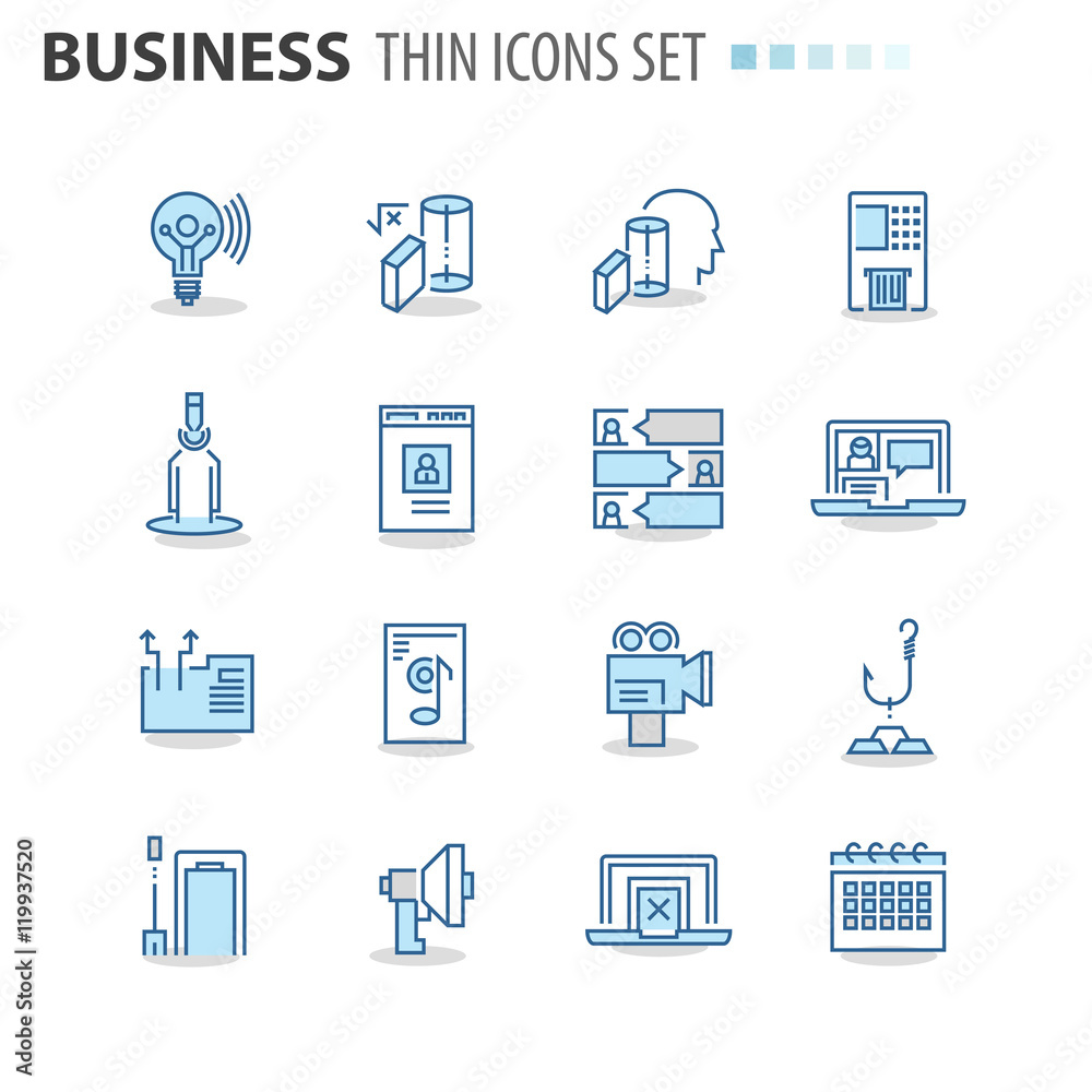 Modern thin line icons set for business Modern thin line icons set for business