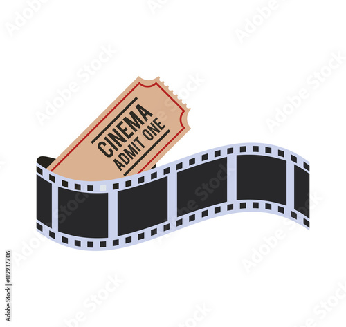 film strip ticket cinema movie entertainment show icon. Flat and Isolated design. Vector illustration