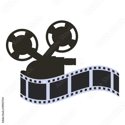 film strip videocamera cinema movie entertainment show icon. Flat and Isolated design. Vector illustration