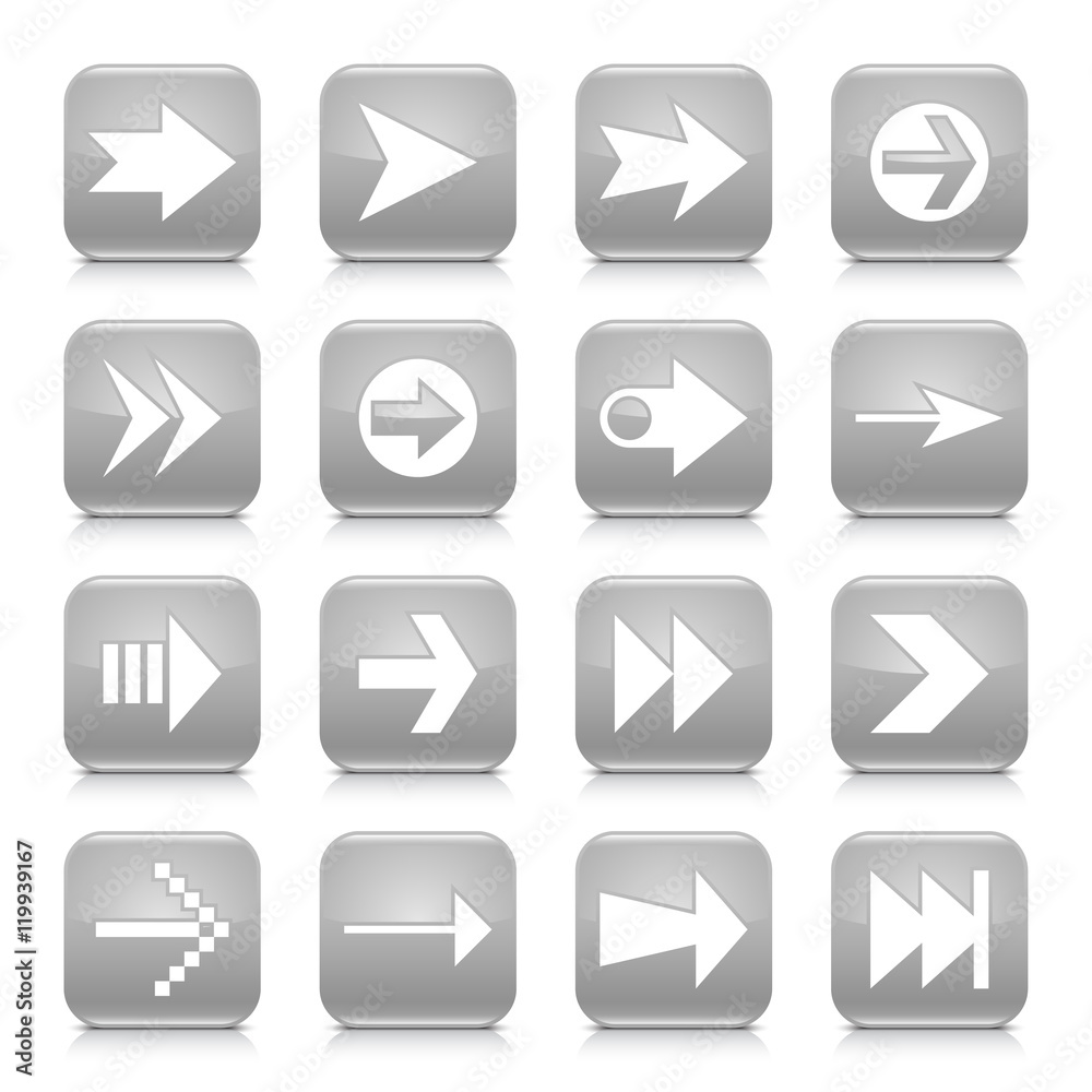 Gray arrow sign rounded square icon web button Gray arrow sign rounded square icon web button