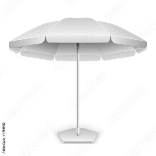 White outdoor beach, garden umbrella, parasol