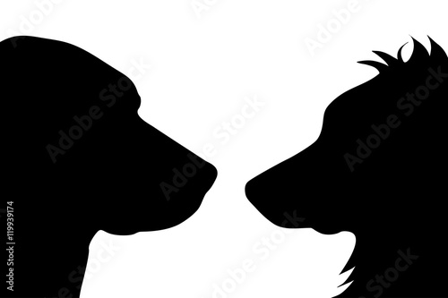 Vector silhouette of dog.