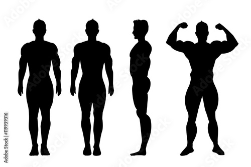 Vector silhouette of man.