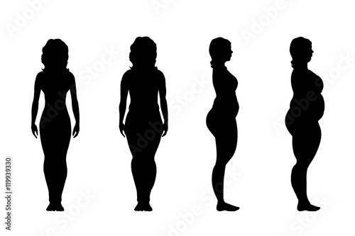 Vector silhouette of woman.