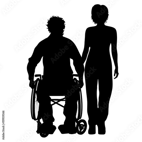 Vector silhouette of couple.