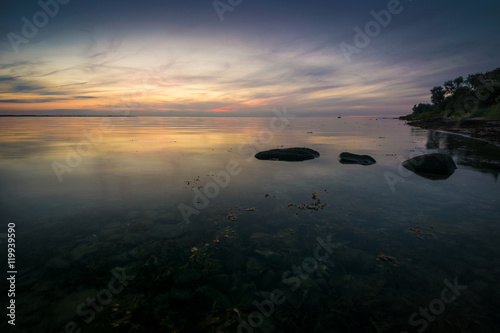 Sonnenuntergang an der Steilk  ste auf Ostsee Insel Poel  Mecklenburg-Vorpommern