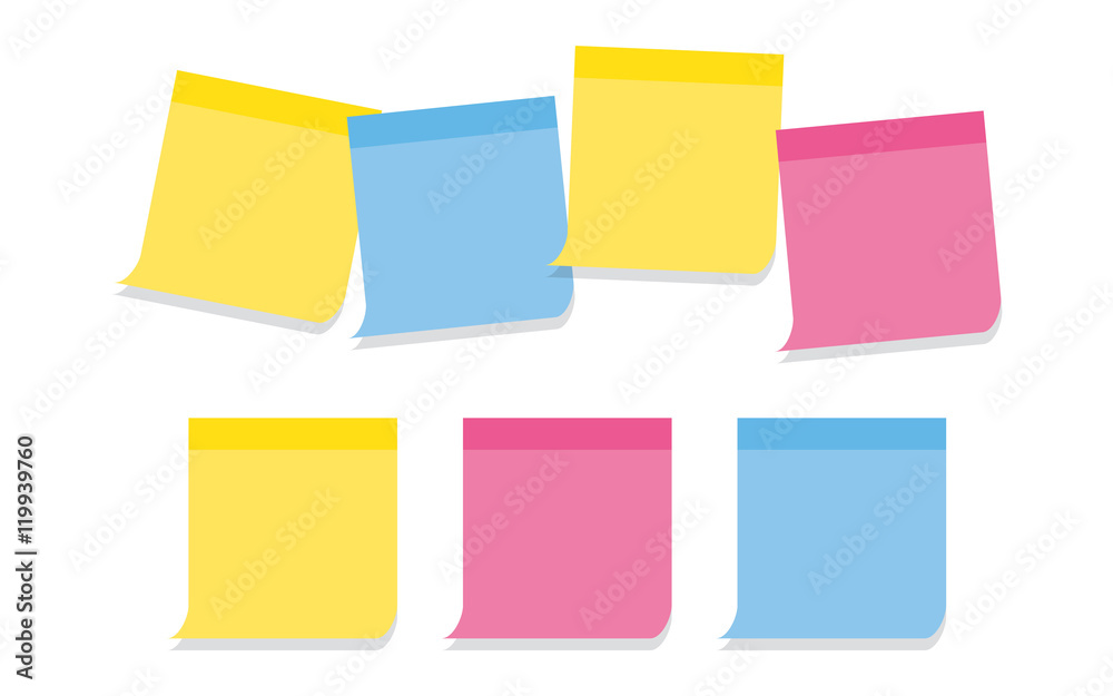 collection of memo note-papers in various colors