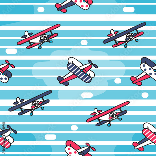 Vector seamless pattern in retro style.