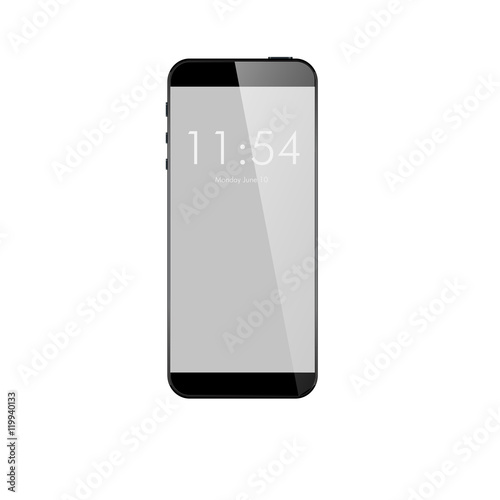 Realistic black mobile phone 