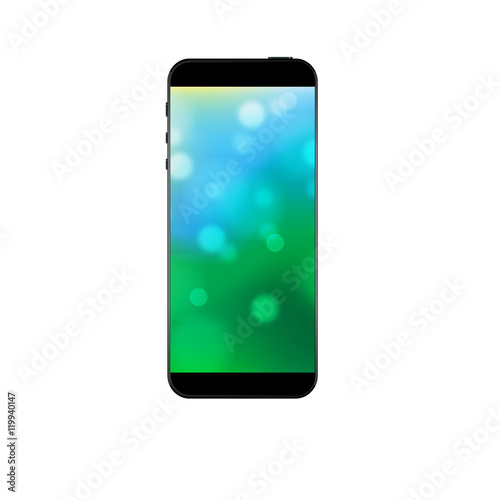 Realistic black mobile phone 