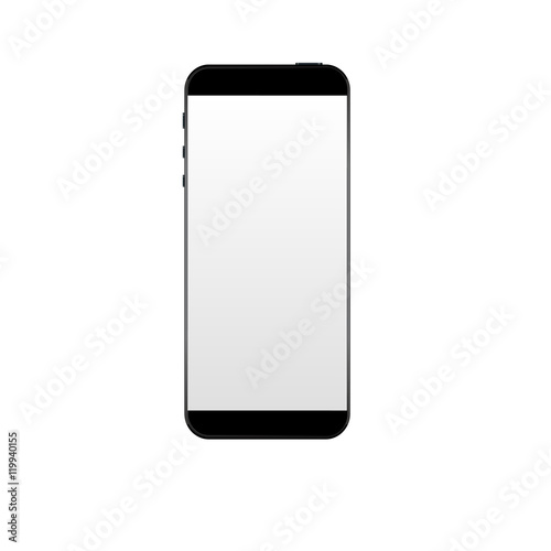 Realistic black mobile phone 