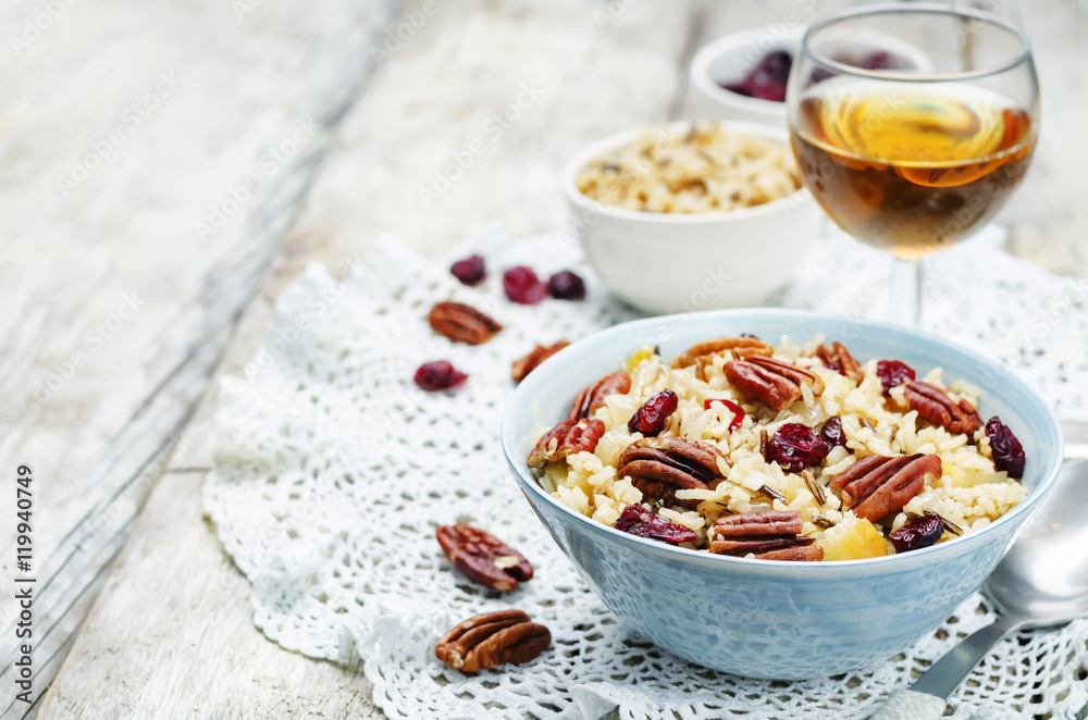 Apple Pecan dried cranberries and brown wild rice Apple Pecan dried cranberries and brown wild rice