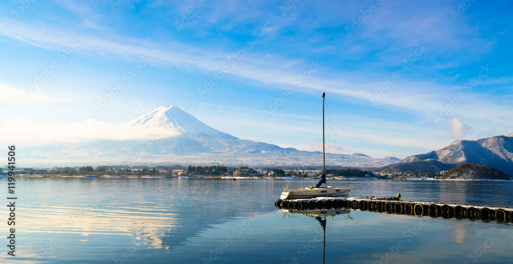 Mountain fuji and lake kawaguchi, Japan