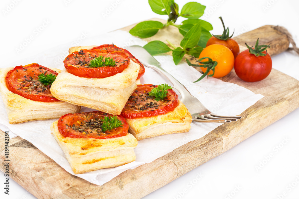Mini Pizzas, Pies with Tomato and Oregano