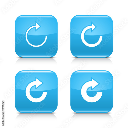 Blue arrow refresh, reload, rotation, repeat icon