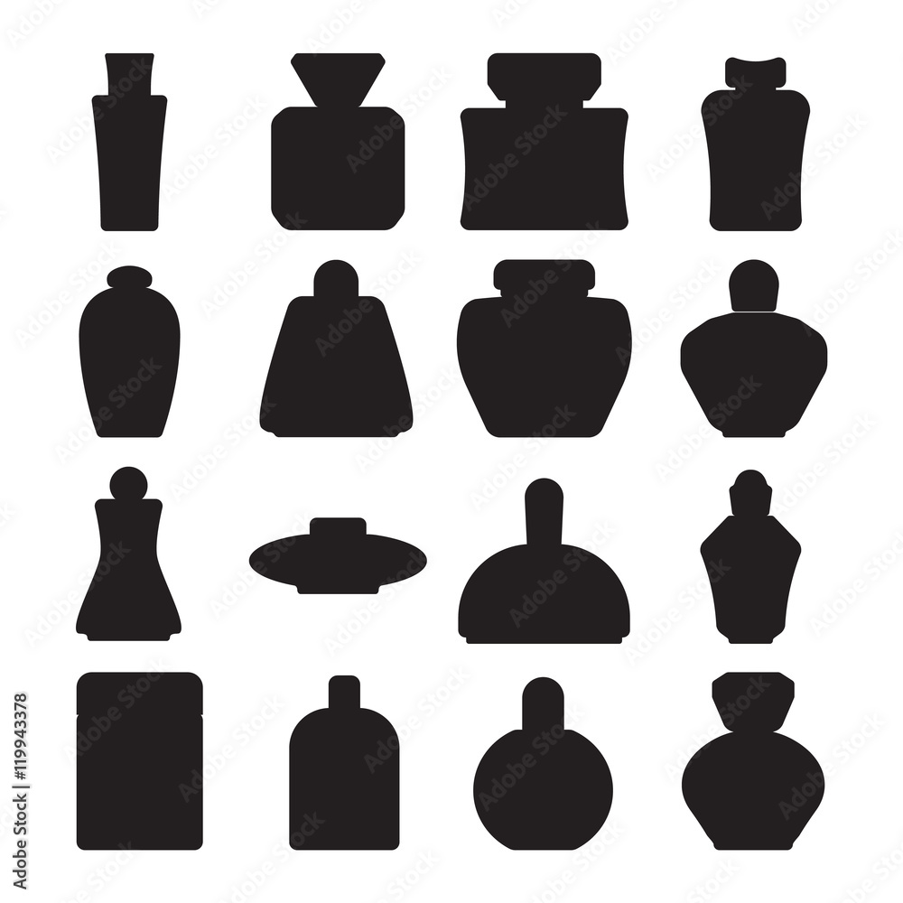 Blank package container design and parfume package template. Blank package merchandise product liquid clean household. Highly detailed flat colorful cosmetics blank package icon vector. Blank package container design and parfume package template. Blank package merchandise product liquid clean household. Highly detailed flat colorful cosmetics blank package icon vector.