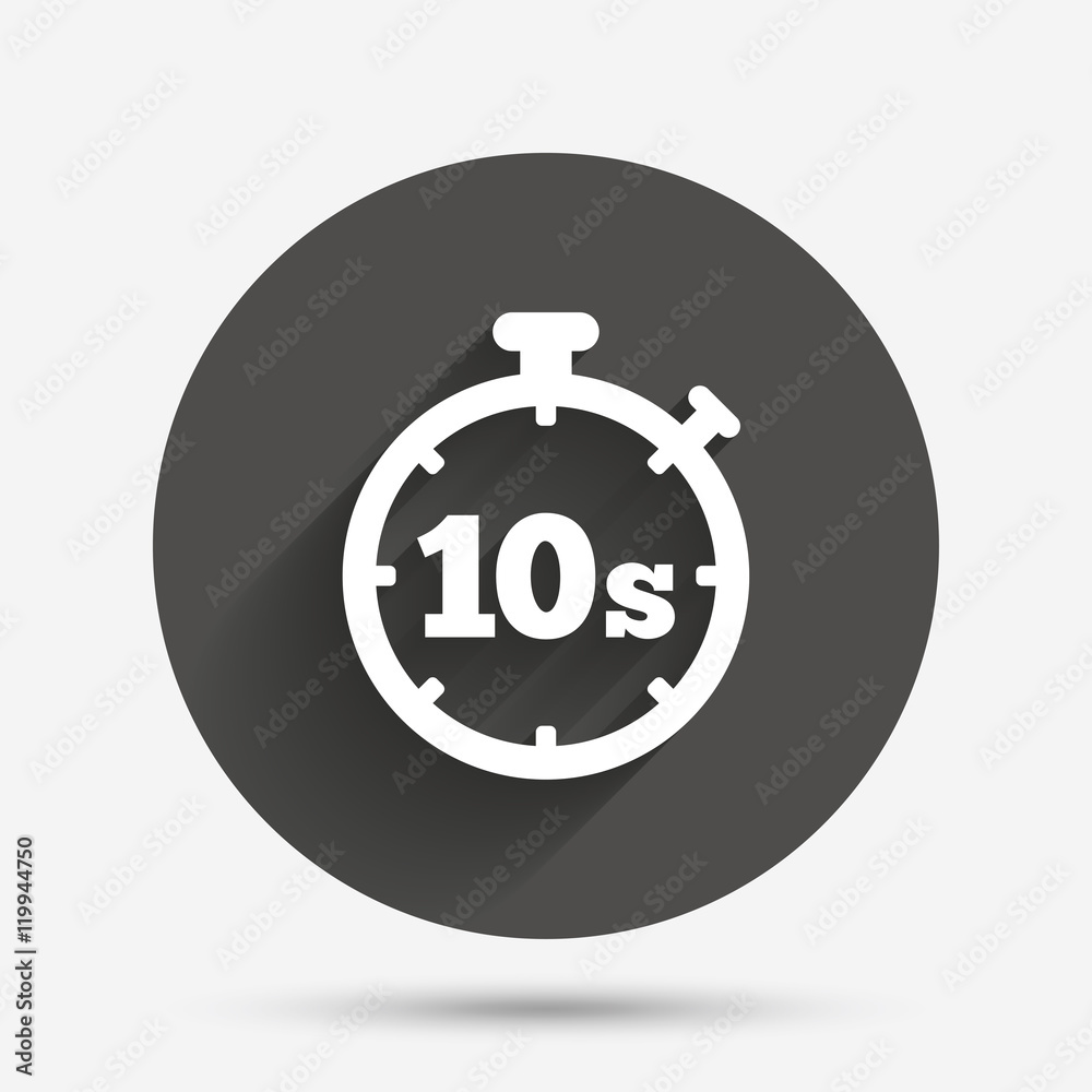 Timer 10s sign icon. Stopwatch symbol. Timer 10s sign icon. Stopwatch symbol.
