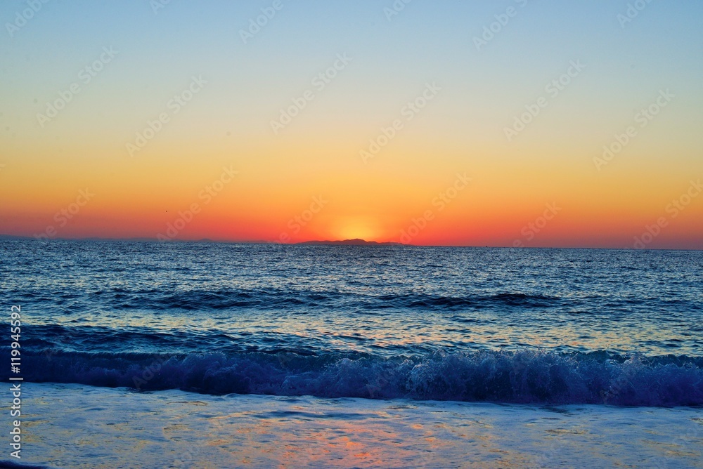 Sunrise over the sea at Marble Beach