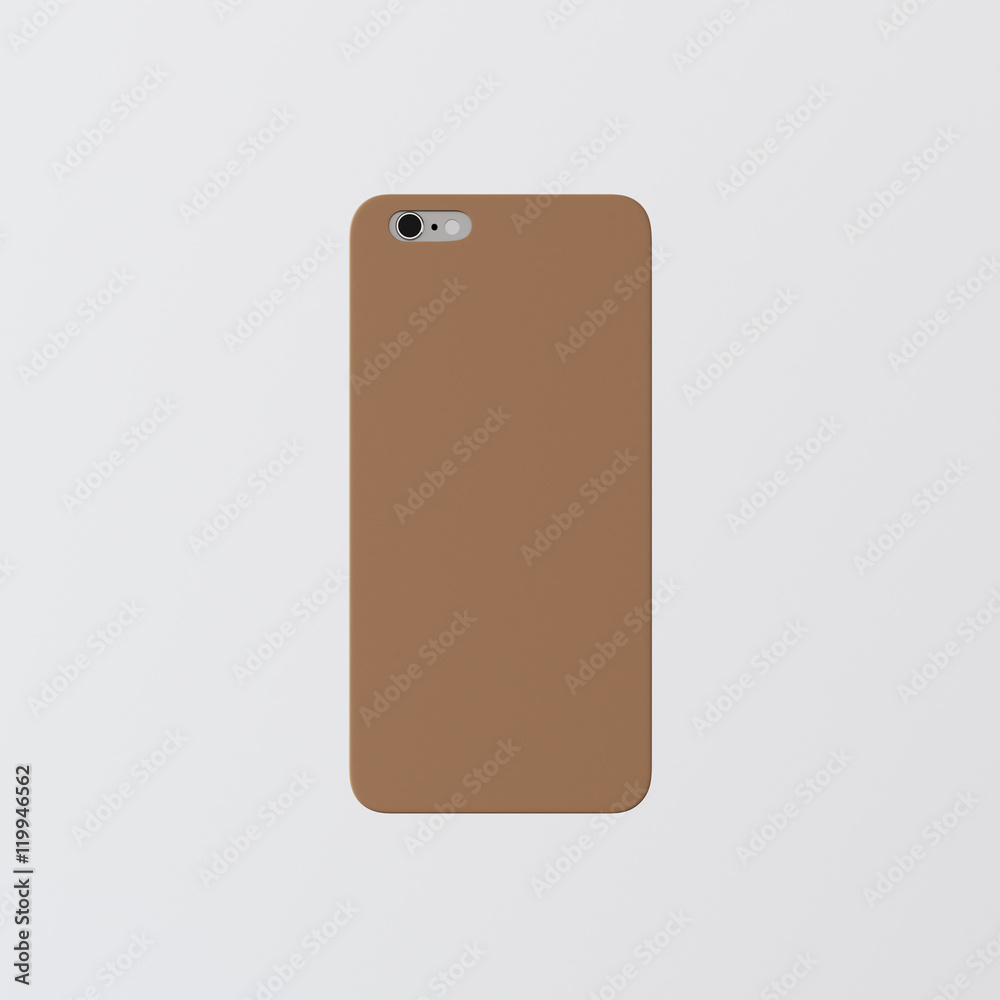 Closeup One Blank Brown Clean Template Cover Phone Case Smartphone Mockup.Generic Design Mobile Back Isolated White Empty Background.Ready Corporate Logo Label Message.3d rendering. Closeup One Blank Brown Clean Template Cover Phone Case Smartphone Mockup.Generic Design Mobile Back Isolated White Empty Background.Ready Corporate Logo Label Message.3d rendering.