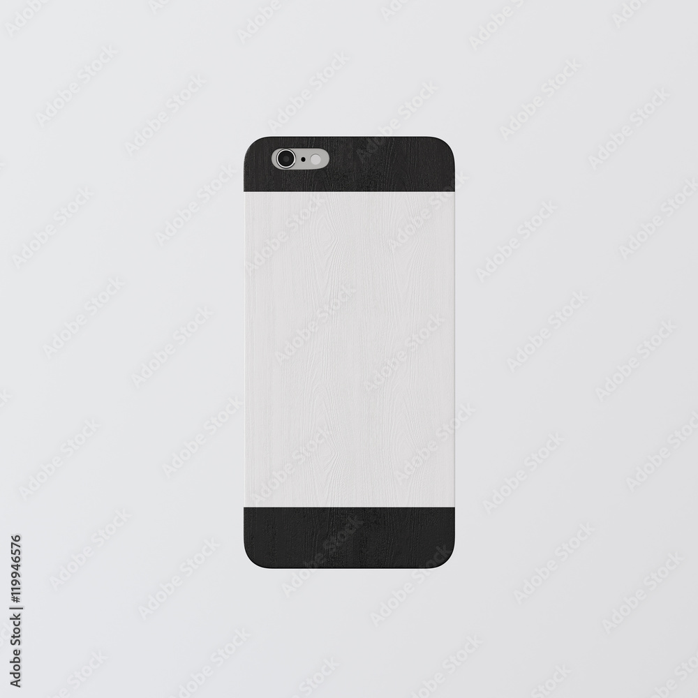 Closeup One Blank White Clean Template Cover Phone.Highly Textured