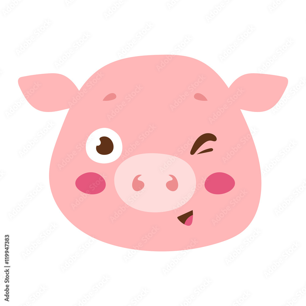Animal emotion avatar vector icon Animal emotion avatar vector icon