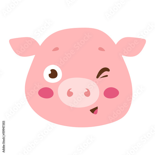 Animal emotion avatar vector icon