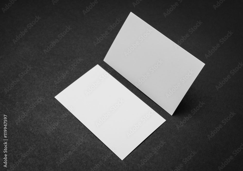 Business cards on black background . Business cards on black background .