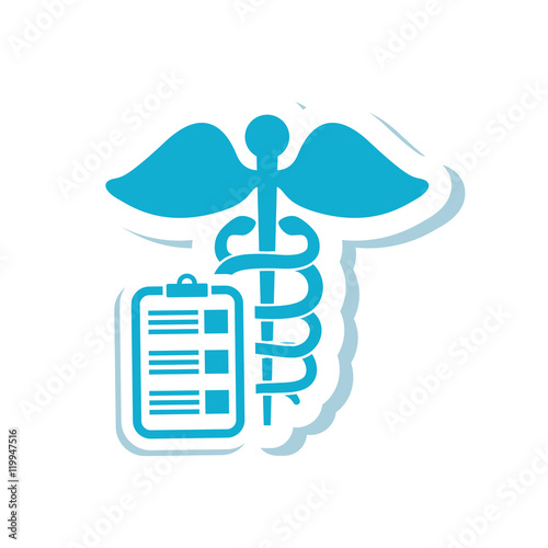 caduceus history medical health care icon. Flat and Isolated design. Vector illustration