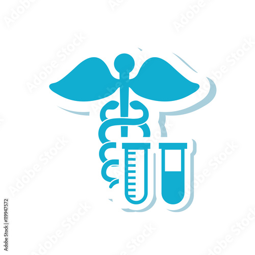 caduceus tube medical health care icon. Flat and Isolated design. Vector illustration