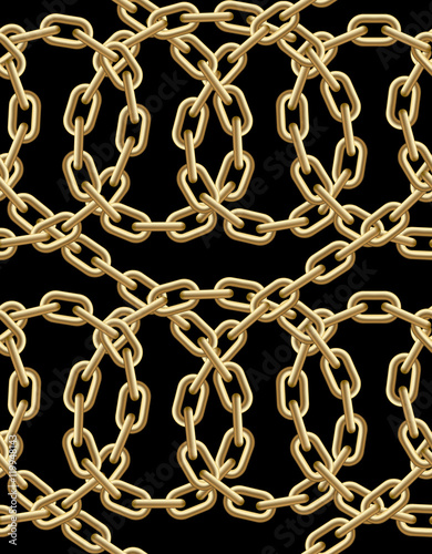 Vector seamless pattern of golden chains