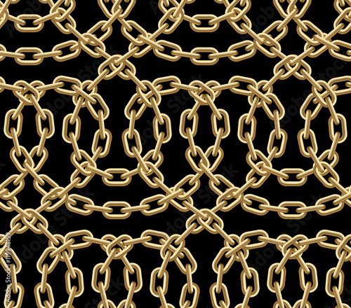 Vector seamless pattern of golden chains